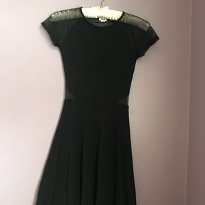 Mesh Sleeve Black Dress